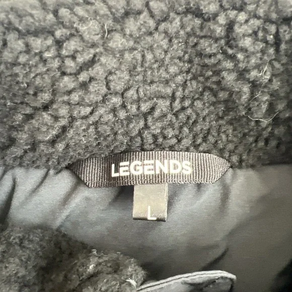 Legends Sherpa Jacket Mens Large Black Full Zip Fleece‎ Outdoors Elbow Patch - Picture 7 of 12
